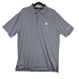 Peter Millar Polo Shirt Mens Large L Navy Stripe‎ Summer Comfort Highland Belles
